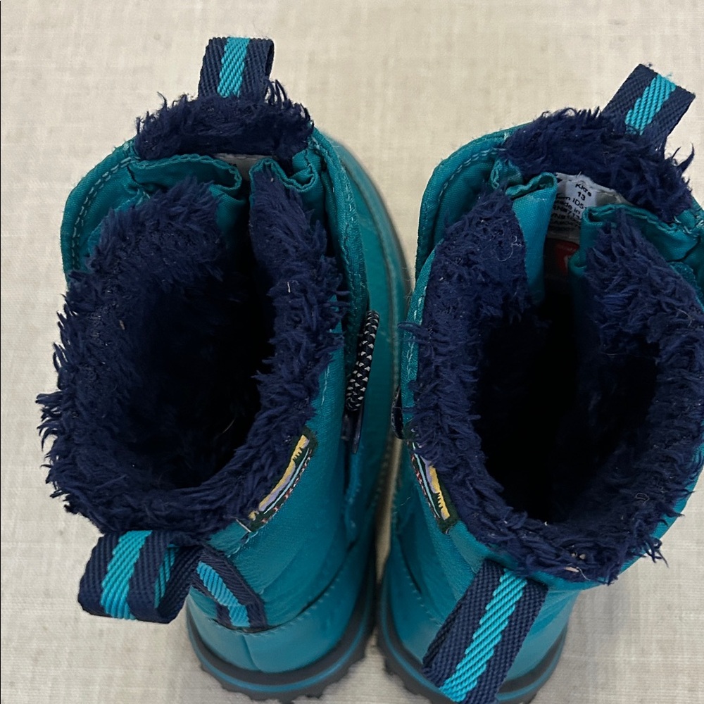 L.L. Bean Boots Kids Size 13 Aqua Ultralight Winter Snow Quilted - Picture 7 of 10